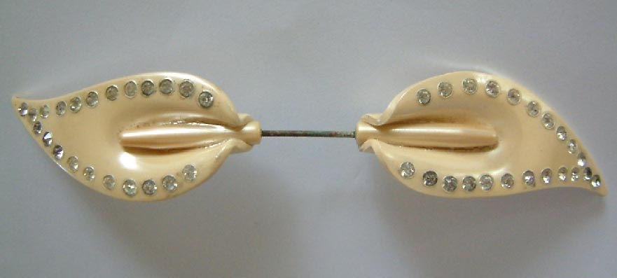 art deco 1920's-30's early plastic double ended lapel or hat pin